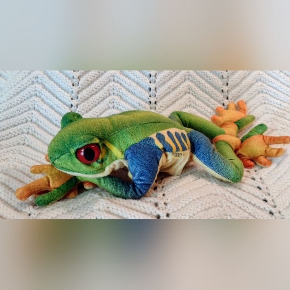 Folkmanis Red Eyed Tree Frog Puppet Realistic  Tropical Hand Puppet 17 Inches